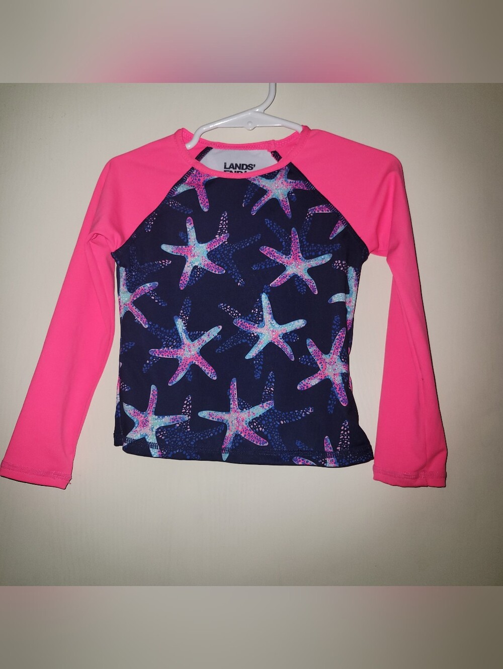 Lands End Starfish Rash Guard UPF 50 Swim Shirt Size 2T